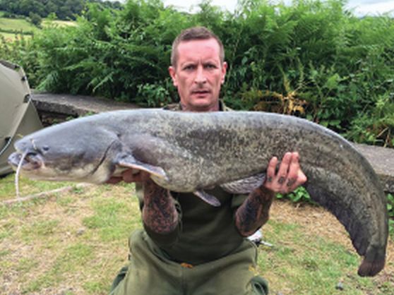 Jason Walton biggest catfish from Masters lake